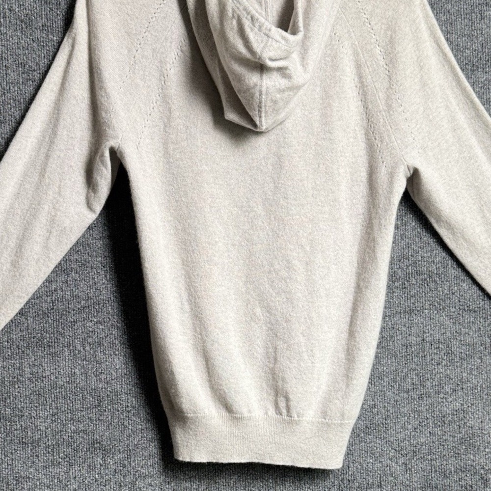 Banana Republic Todd & Duncan 100% Cashmere Hoodie M Gray Scottish Quiet Luxury - Picture 6 of 15